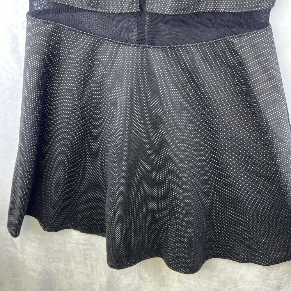 Gothbabe Gothic Women's Little Black Dress Fitted Sleeveless Black Polka Dot Med - Picture 4 of 10